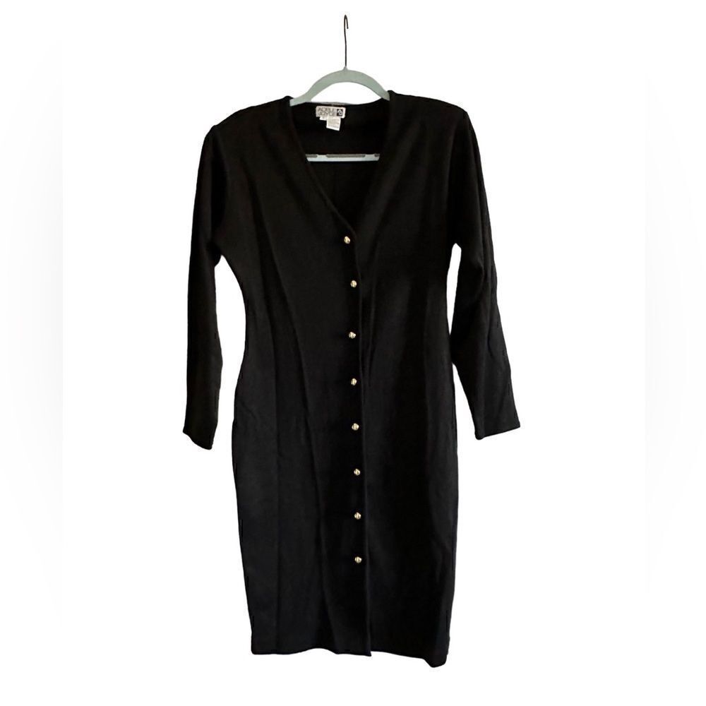 VINTAGE ADELE JOYCE Black Dress  size L